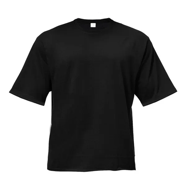 LS-B0648 260 GSM Blank Drop-Shoulder Premium Heavyweight T-Shirt in Black, original product photograph
