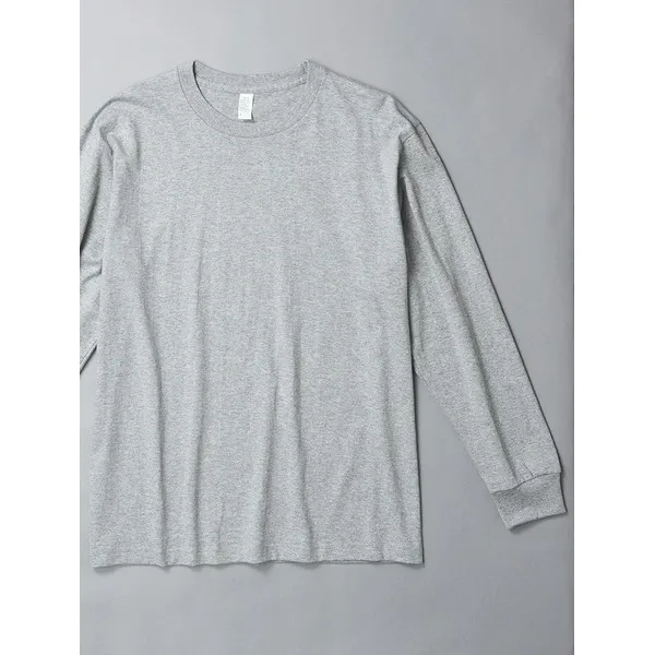 LS-B0653 230 GSM Blank Long-Sleeve Premium Heavyweight T-Shirt in Hemp Ash, original product photograph