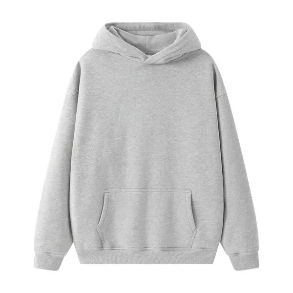 LS-B0656 Blank Fleece Pullover Hoodie in Heather Gray, original product photograph