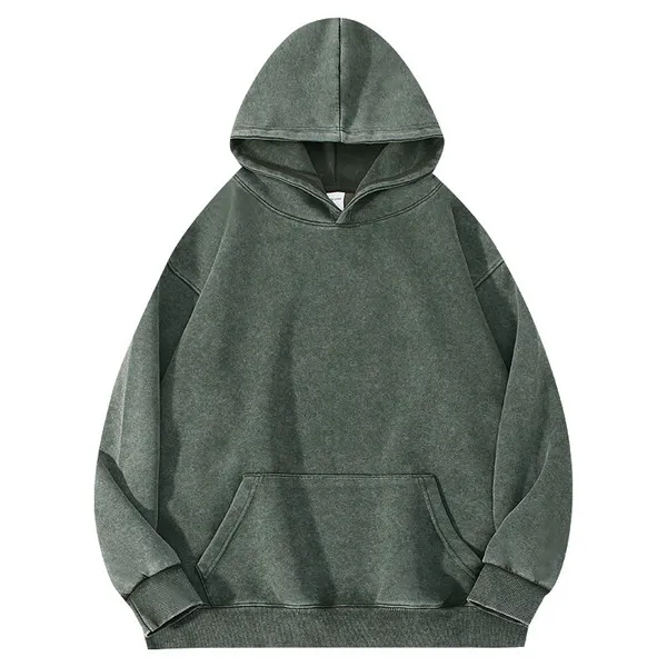 LS-B0657 Blank Pullover Hoodie in Batik Military Green, original product photograph