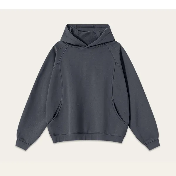 LS-B0660 Blank Sculpted-Seam Pullover Hoodie in Dark Gray, original product photograph