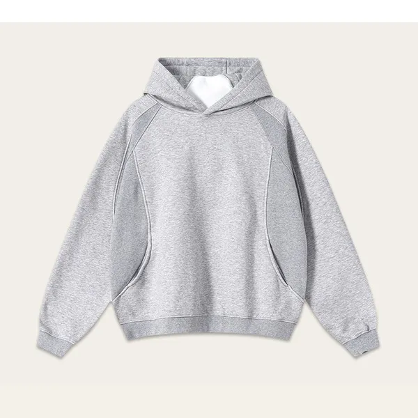 LS-B0660 Blank Sculpted-Seam Pullover Hoodie in Heather Gray, original product photograph