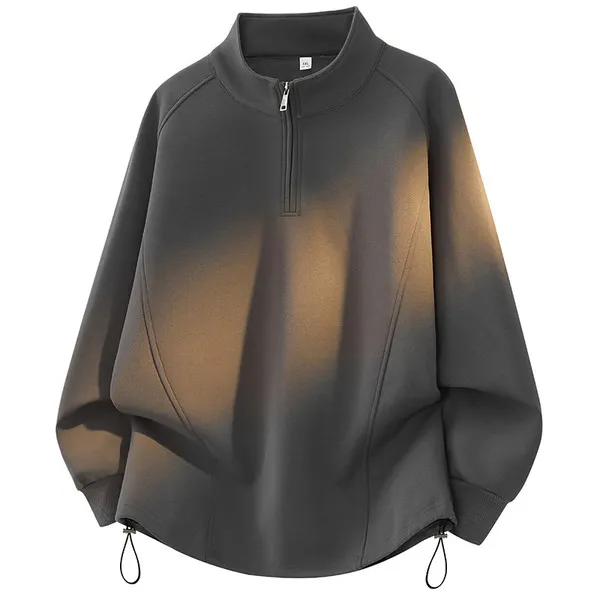 LS-B0662 Blank Zip-Up Hoodie in Dark Gray, original product photograph