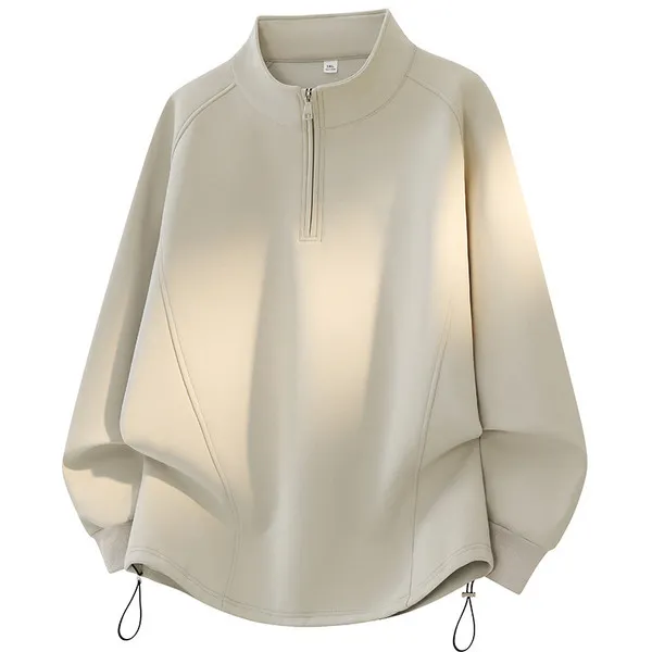 LS-B0662 Blank Zip-Up Hoodie in Khaki, original product photograph