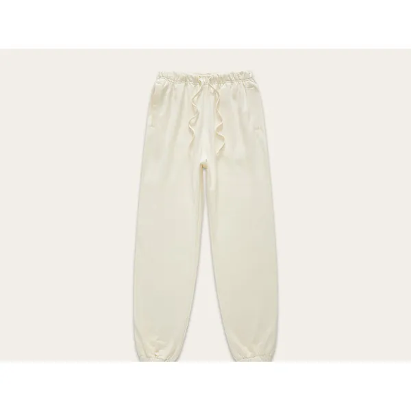 LS-B0670 440 GSM Blank Wide-Leg Joggers in Milk Tea White, original product photograph
