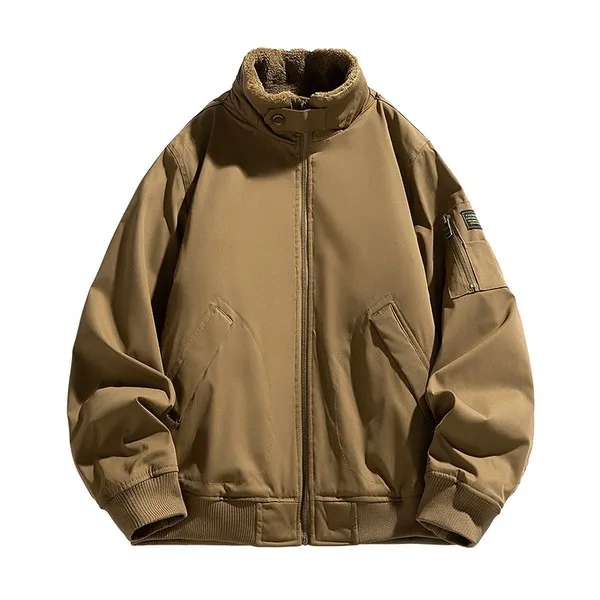 LS-B0677 Blank Lightweight Bomber Jacket in Khaki, original product photograph