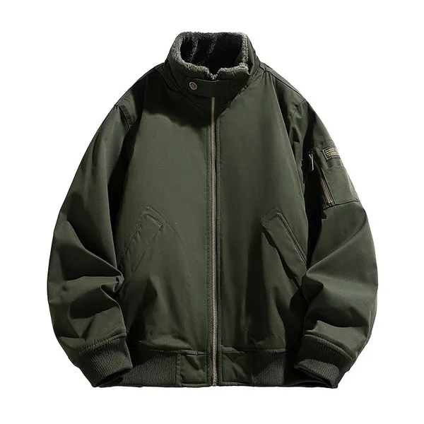 LS-B0677 Blank Lightweight Bomber Jacket in Army Green, original product photograph