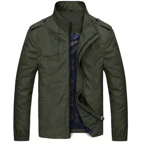LS-B0679 Blank Varsity Bomber Jacket in Army Green, original product photograph