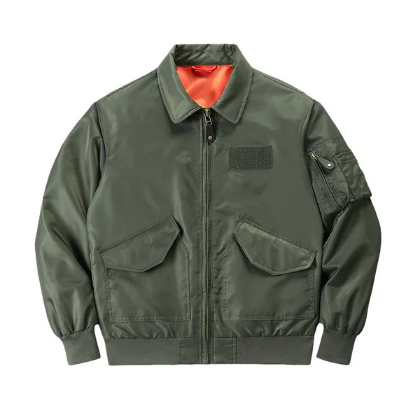 LS-B0680 Blank Lightweight Bomber Jacket in Army Green, original product photograph