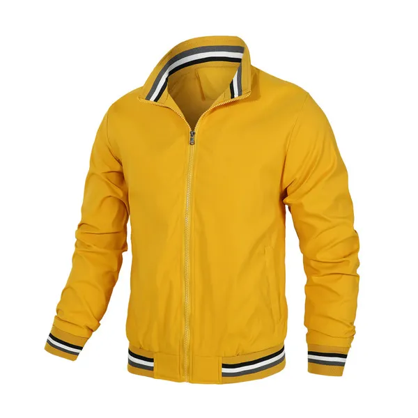 LS-B0681 Blank Varsity Bomber Jacket in Yellow, original product photograph