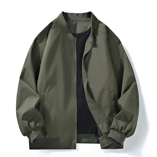 LS-B0687 Blank Lightweight Bomber Jacket in Green, original product photograph