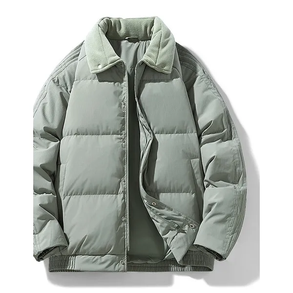 LS-B0689 Blank Padded Puffer Winter Jacket in Smoky Green, original product photograph