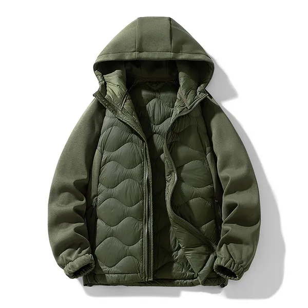 LS-B0690 Blank Padded Puffer Winter Jacket in Army Green, original product photograph