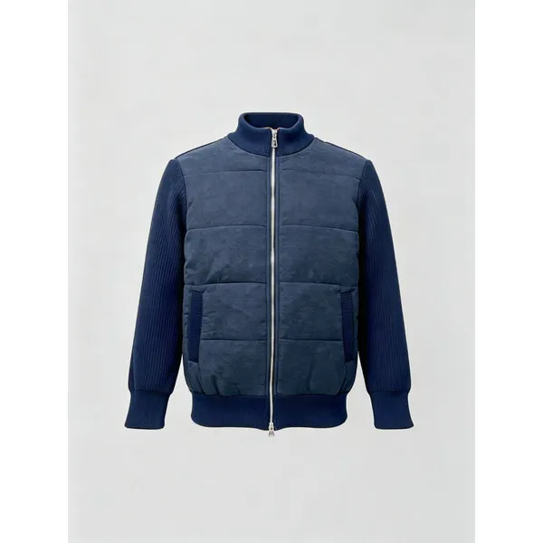 LS-B0693 Blank Padded Puffer Winter Jacket in Navy Blue [Ready In Stock], original product photograph