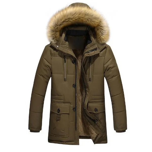 LS-B0694 Blank Padded Puffer Winter Jacket in Brown, original product photograph