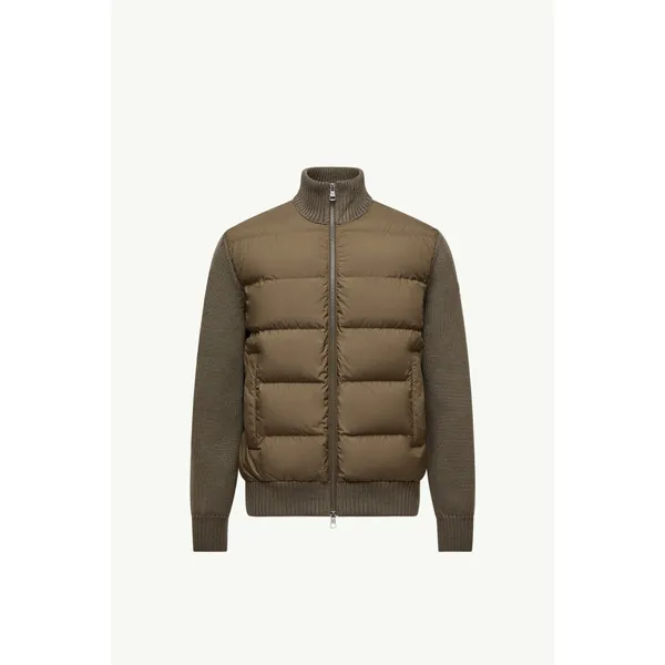 LS-B0695 Blank Padded Puffer Winter Jacket in Dark Brown (Wide Check), original product photograph