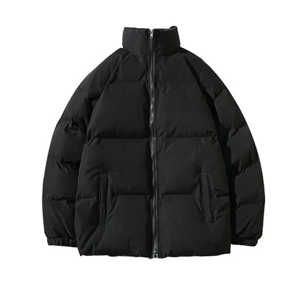 LS-B0696 Blank Padded Puffer Winter Jacket in Black, original product photograph
