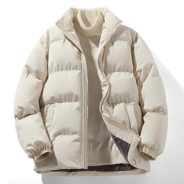 LS-B0697 Blank Padded Puffer Winter Jacket in Apricot, original product photograph
