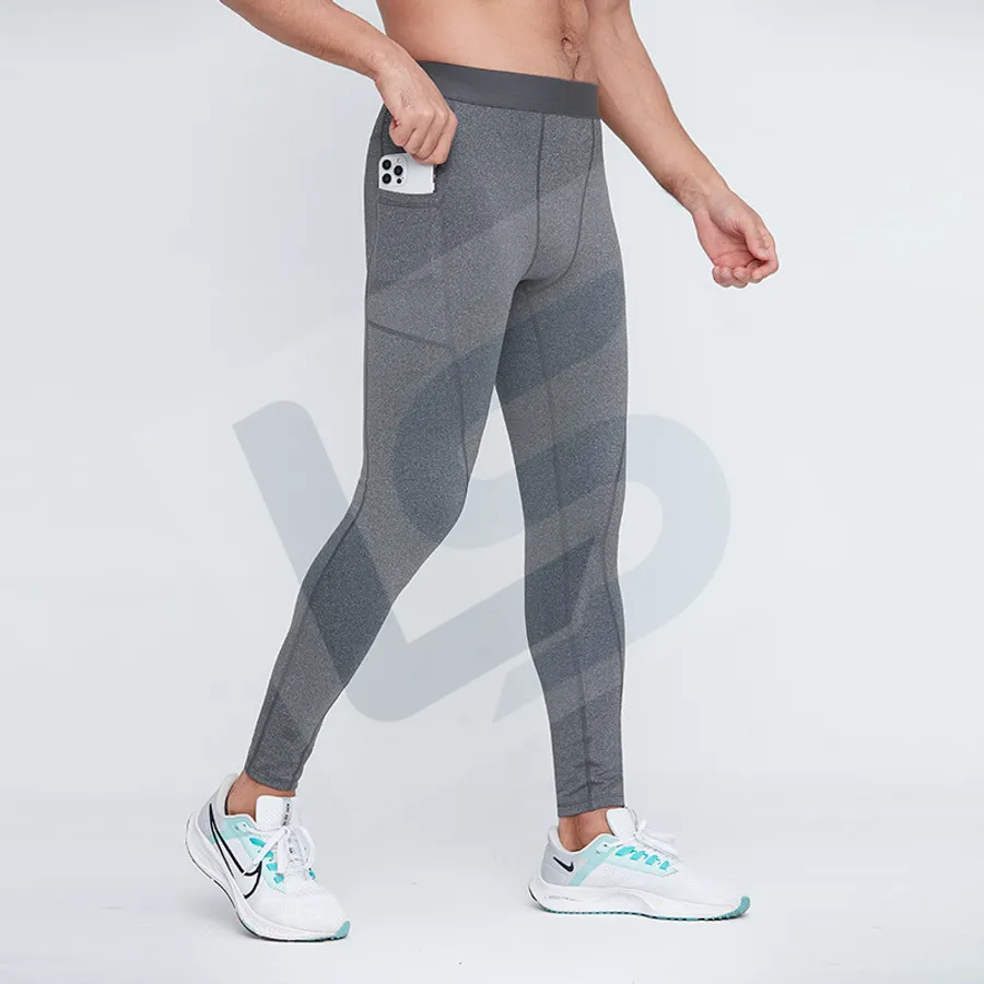 LS-B0730 Men's Running Tights in Grey Variant 1, original product photograph