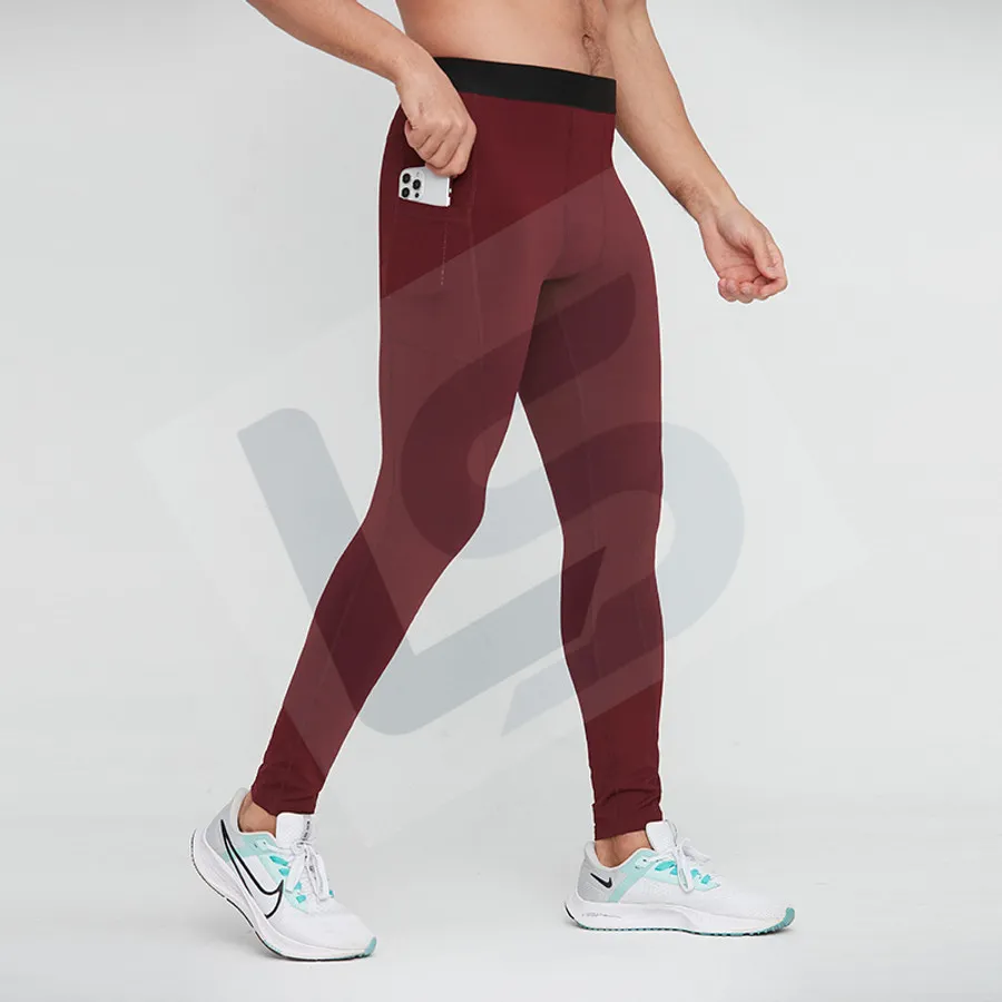 LS-B0730 Men's Running Tights in Red, original product photograph