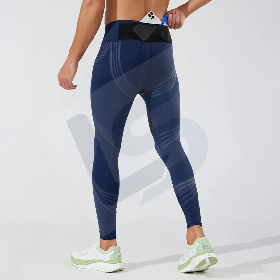 LS-B0733 Unisex Running Tights in Green Variant 1, original product photograph