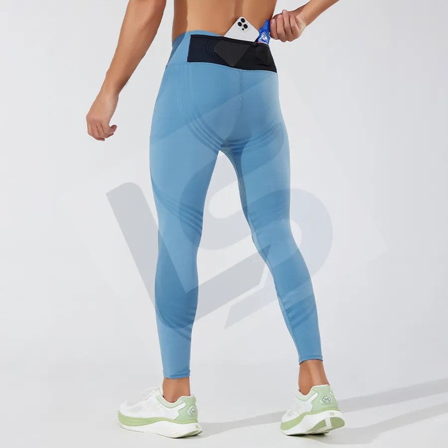 LS-B0733 Unisex Running Tights in Blue Variant 1, original product photograph