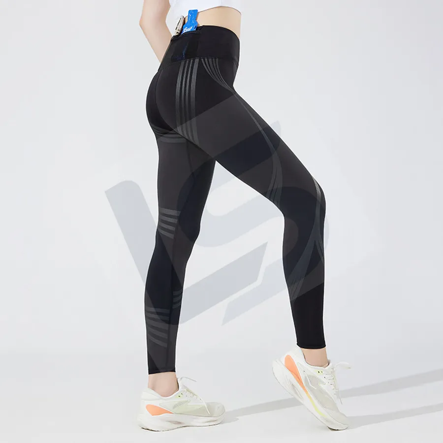 LS-B0733 Unisex Running Tights in Black Variant 2, original product photograph