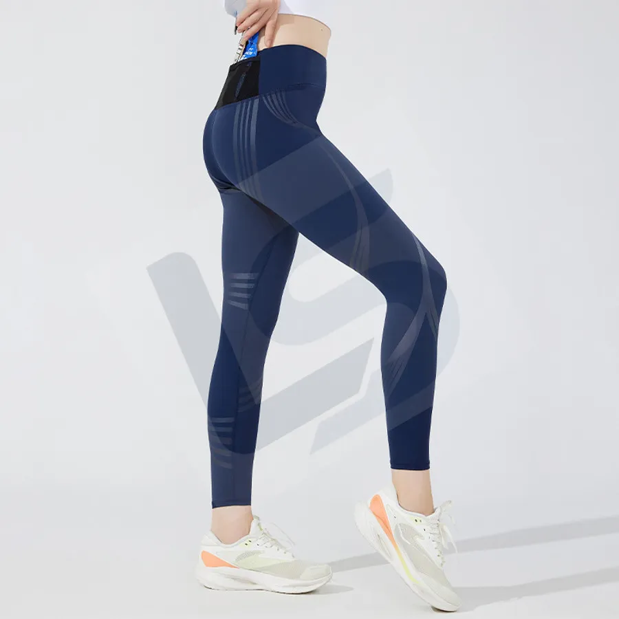 LS-B0733 Unisex Running Tights in Green Variant 2, original product photograph