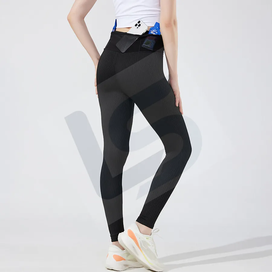 LS-B0735 Unisex Running Tights in Black Variant 2, original product photograph