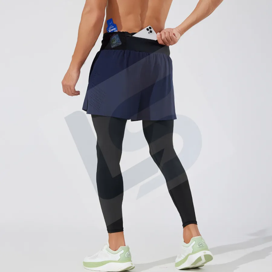 LS-B0736 Unisex Running Tights in Green, original product photograph