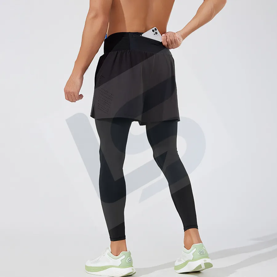 LS-B0736 Unisex Running Tights in Black, original product photograph