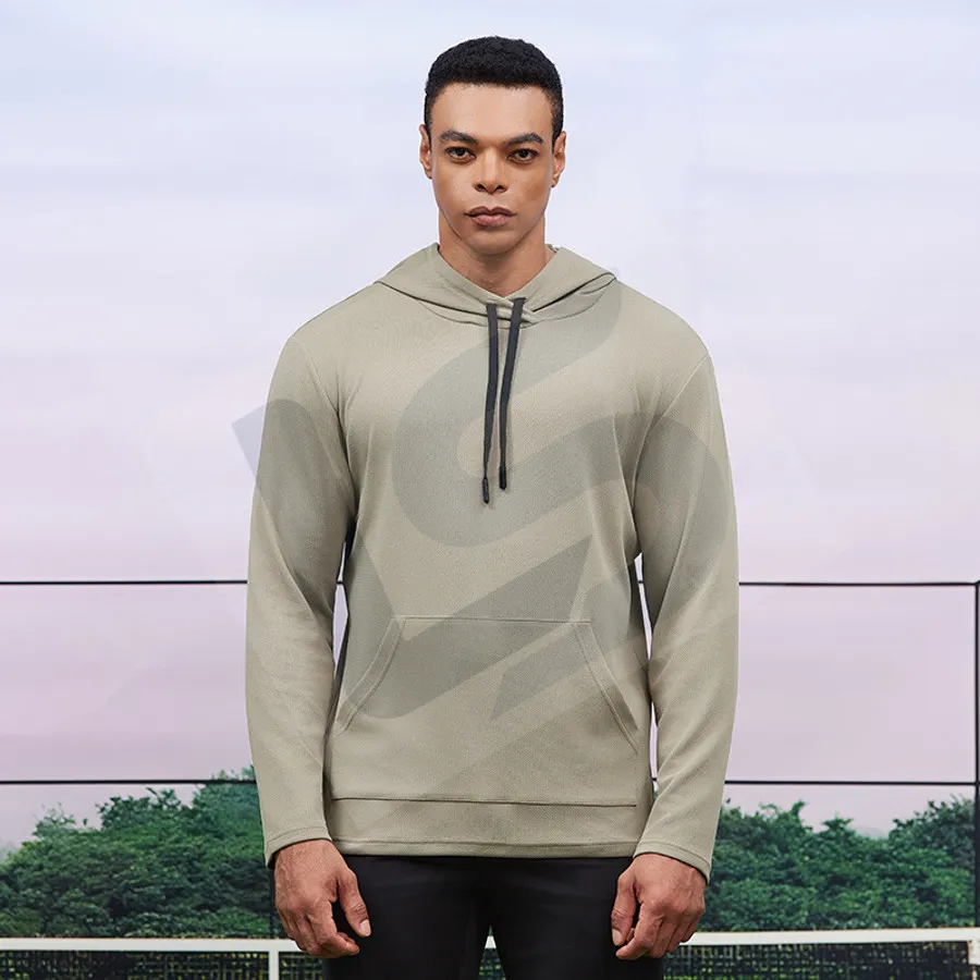 LS-B0737 Men's Running Hoodie in Toffee, original product photograph
