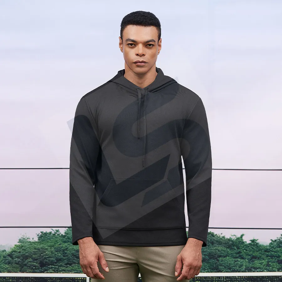LS-B0737 Men's Running Hoodie in Black, original product photograph
