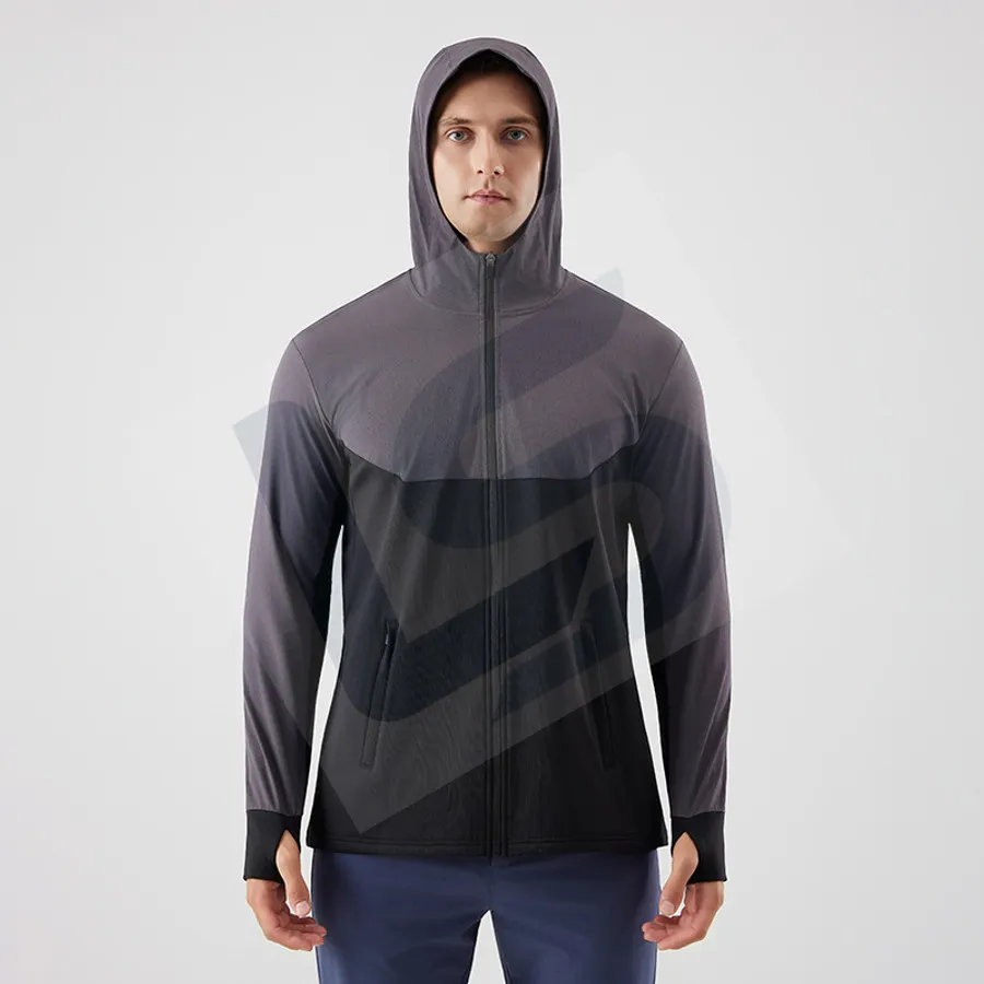 LS-B0741 Men's Running Hoodie in Black Variant 2, original product photograph