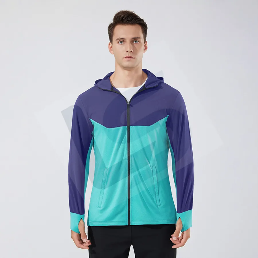 LS-B0741 Men's Running Hoodie in Blue, original product photograph