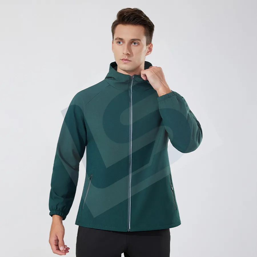 LS-B0742 Unisex Running Hoodie in Green Variant 2, original product photograph