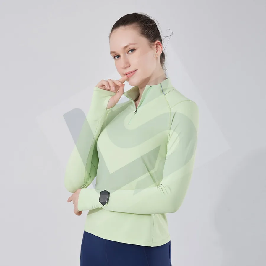LS-B0743 Women's Running Mid-Layer Top in Green Variant 2, original product photograph