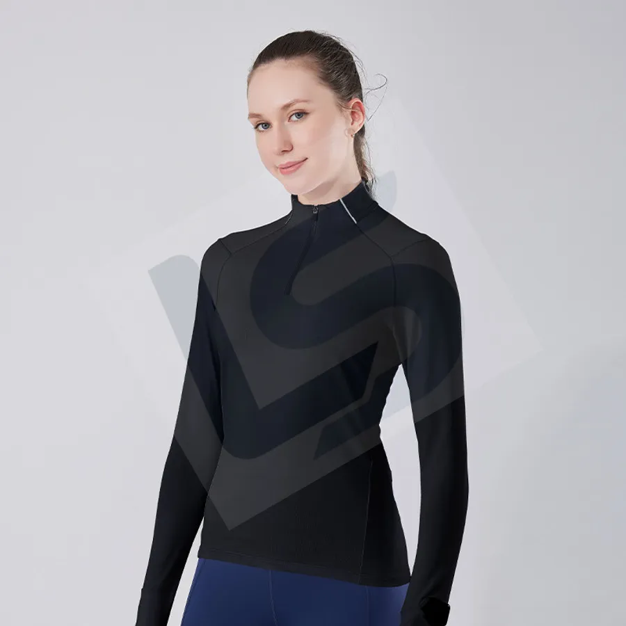 LS-B0743 Women's Running Mid-Layer Top in Black, original product photograph