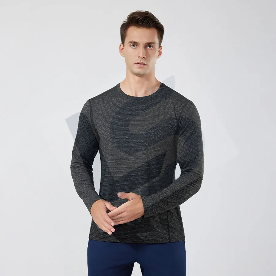 LS-B0744 Unisex Running Mid-Layer Top in Black Variant 1, original product photograph