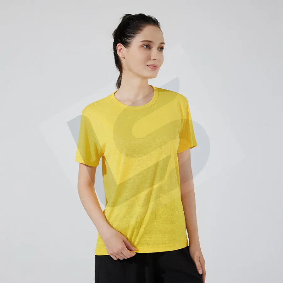 LS-B0745 Unisex Running T-Shirt in Yellow Variant 2, original product photograph