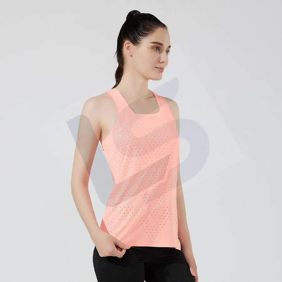 LS-B0747 Unisex Running Singlet in Pink Variant 1, original product photograph