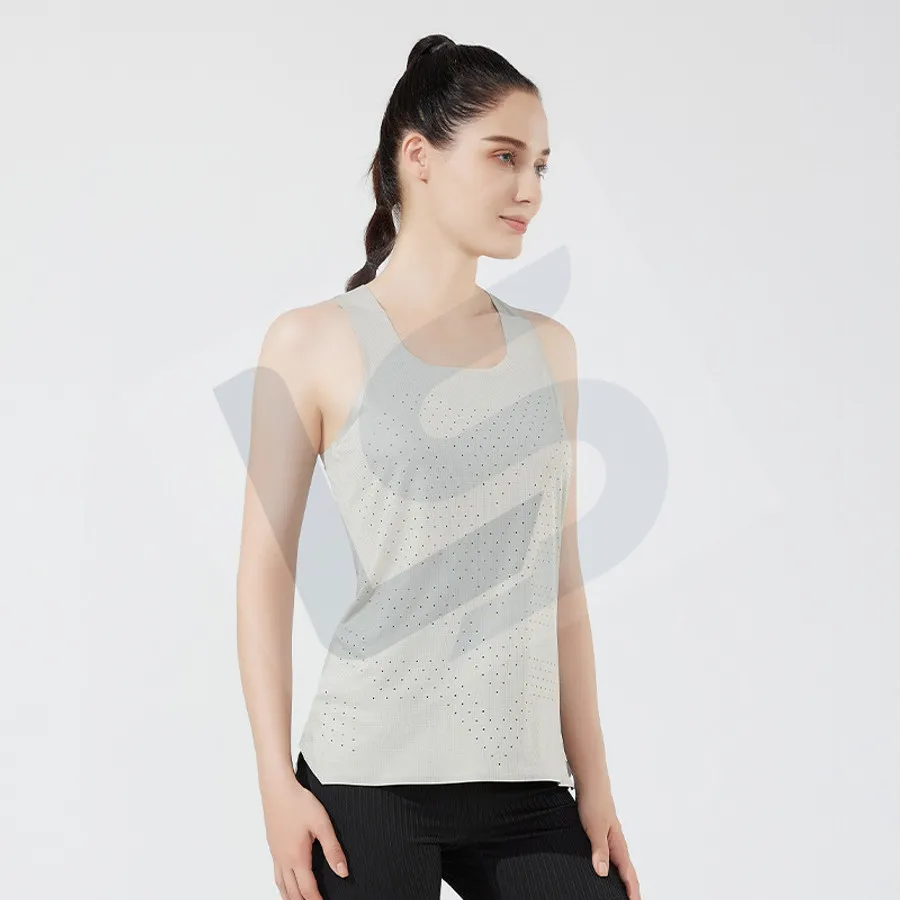 LS-B0747 Unisex Running Singlet in Grey Variant 1, original product photograph