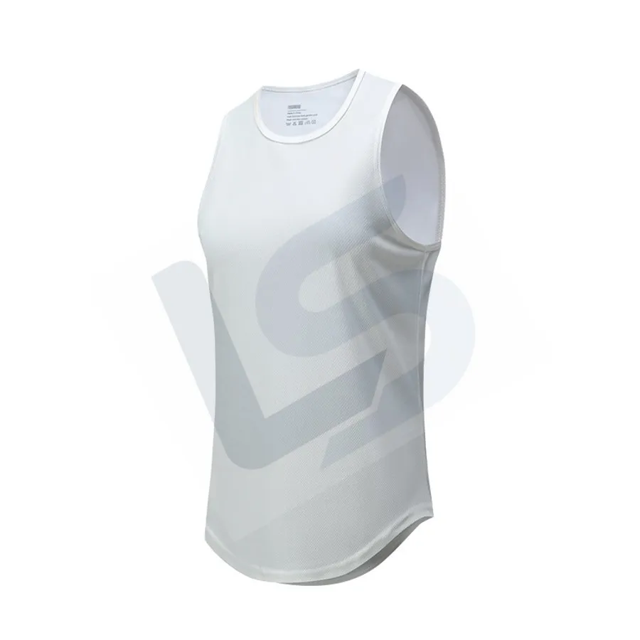 LS-B0749 Women's Running Singlet in White, original product photograph