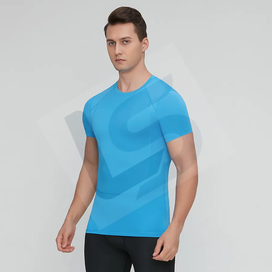 LS-B0751 Men's Running T-Shirt in Blue, original product photograph