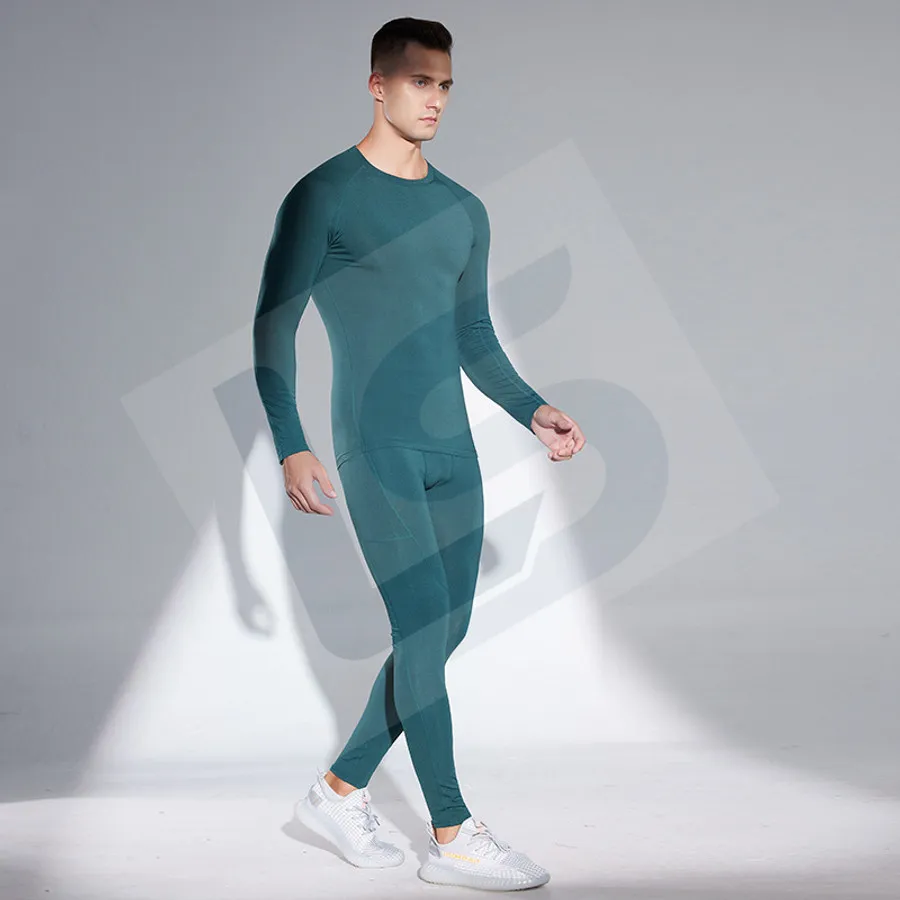 LS-B0752 Men's Running & Training Set in Green Variant 1, original product photograph
