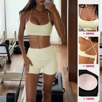 LS-B0883 Women's Tank & Shorts Set in White, original product photograph