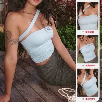 LS-B0884 Women's Padded Sports Tank in Blue, original product photograph