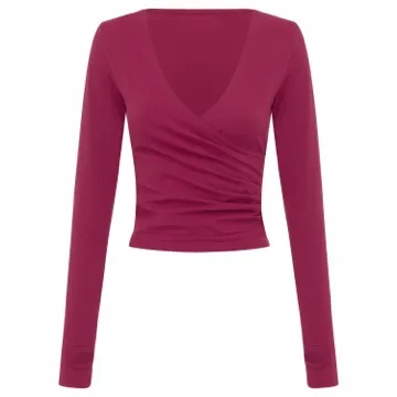 LS-B0892 Women's Long-Sleeve Yoga Top in White, original product photograph