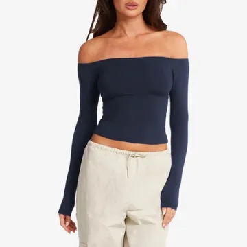 LS-B0893 Women's Long-Sleeve Yoga Top in Star Grey, original product photograph