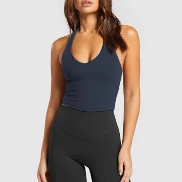 LS-B0897 Women's Padded Sports Tank in White, original product photograph
